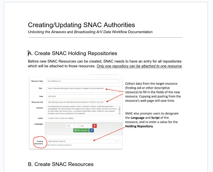Screenshot of a documentation document
